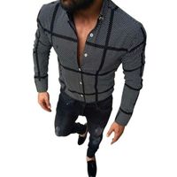 Wholesale Men s Fashion Spring Plaid Casual Flannel Shirts Man Long Sleeve Fit Styles Men Jacket Cardigan Black Checked Shirt T Shirts