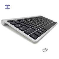 Wholesale lsrael Hebrew Ultra Slim Portable Wireless Keyboard G Compact Size Low Noise Keyboard for Laptop Desktop Windows Android box Y0808