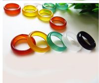 Wholesale New Beautiful Smooth Multi Colored Round Solid Jade Agate Gem Stone Band Rings Great Value