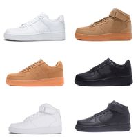 Wholesale Mens FORCES Low Skateboards Shoes Designers Outdoor Chaussures One Unisex Knit Euro Airs High Women All White Triple Black Wheat Red Sports Trainers
