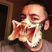Wholesale Movie The Predator Mask Cosplay Costume Alien Antenna Horror Half Latex Masks Halloween Party Props