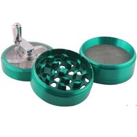 Wholesale Hand Crank Tobacco Herb Smoking Grinder Layers mm Large Zinc Alloy Grinders Cigarette Spice Crusher With Handle Sharpstone LLF8602