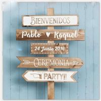 Wholesale Wall Stickers Bienvenidos Name And Date Ceremonia Party Spanish Wedding Board Decals Decor Reception Sign Removable HY2227
