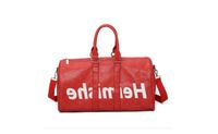 Wholesale 45CM duffle bag Travel Bags Fashion Mens Luxury Gym Sports Bag Leather Shopping Weekend Bag Vintage Luggage Shoulder For Women Duffel Bags