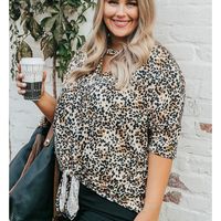 Wholesale Women Summer Casual Leopard Chiffon Blouse Half Sleeve Shirt Oversize Tops Plus Size XL XL Women s Blouses Shirts