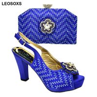 Wholesale Dress Shoes Italian And Bags To Match With Bag Set Peep Toe High Heels Open Sandals Buckle Strap Nigeria Shoe