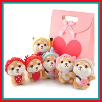Wholesale Creative cute akita dog shiba inu plush keychains dogs lovers cartoon bag hanging ornaments female