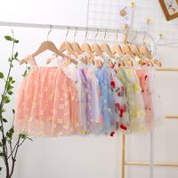 Wholesale INS Baby Girls Tutu Slip Dress Kids Sling Gauze Vest Dresses Summer Party Elegant Agaric Lace Pineapple Flower Embroidery Skirt colors