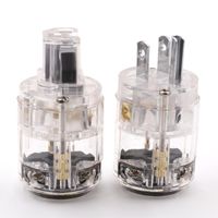 Wholesale Smart Power Plugs Hi End Transparent Clear Rhodium Plated Copper Male Mains AC Cord Inlet Plug Connector For Hifi Audio Cable