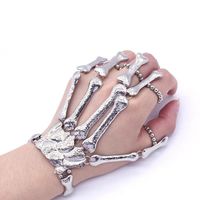 Wholesale Gothic Punk Finger Jewelry Skeleton Bracelet Fashion Creative Skull Bone Fingering Halloween Ghost Masquerade Funny Charm Bracelets