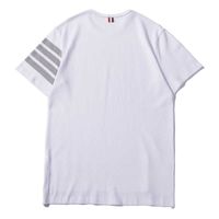 Wholesale Tb Men s and Women s Crew Neck Cotton T shirt Striped Dress Slim Fit Elastic Casual British Style High Quality