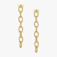 Wholesale ENFASHION Twist Long Drop Earrings For Women Gold Color Stainless Steel Link Chain Earings Fashion Jewelry Kolczyki E201160
