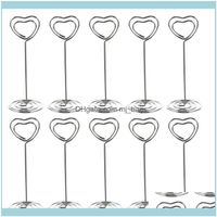 Wholesale Event Festive Supplies Home Garden20Pcs Heart Shape Cards Clamp Stand Po Clips Wedding Party Desktop Decoration Greeting Drop Delivery