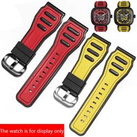 Wholesale Watch Bands Soft Silicone Rubber Strap Suitable For P3B M1 M2 Series Men s Accessories mm Black Yellow