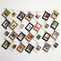 Wholesale 30 Paper Photo Frame Set Multiple Picture Mats Mini Wooden Clips String Hanging Cardboard For Home Room Wall Decor DIY