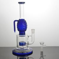 Wholesale glass bong water pipe hookah inch creative blue hand grenade shape contains bubbler accessories mm cigarette pipe bowl and downstem dab rig