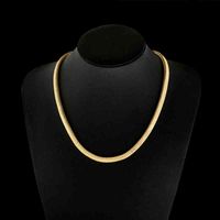 Wholesale New arrival K gold plating snake bone scal Long Necklace Hot sal Men and Women s Necklace CM link chain necklace Girls