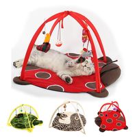 Wholesale 52x35cm Cat Play Mat Tent Activity Center with Hang Toys Balls Mice Outdoor Pets Bed for