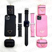 Wholesale Top Luxury piece Set Earphone protector Watch band Phone cases For iPhone Pro max Pro X XS XR XSMAX PU Leather AirPods cover Watchband MM Suit