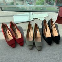 Wholesale 2021 high quality women s mid heel casual shoes elegant and fashionable small square head feminine temperament cm comfortable foot cabin with box