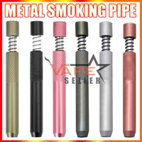Wholesale Metal Smoking Pipe E Cigarette Pen mm Filter Tips One Hitter Spring Bats Snuff Snorter Dispenser Tubes Straw Sniffer Tobacco Smoke Pipes