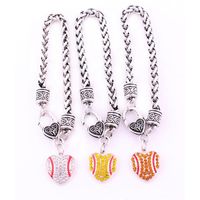 Wholesale Charm Bracelets Sporty Style Baseball Pattern Heart Pendant Athlete Good Gift Choose High Grade Zinc Alloy Provide Drop