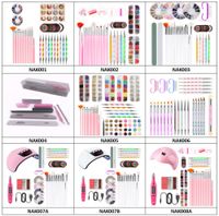 Wholesale NAK Nail Art kits With rhinestones gem crystal acrylic brush and nails dryer drill dotting pen foil sticker manicure set