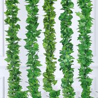 Wholesale Flowers leaves m artificial green grape leaf other Boston ivy vines decorated fake flower cane HH08 H1