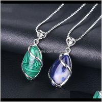 Wholesale Necklaces Pendants Drop Delivery Selling Horse Eye Pure Copper Necklace Natural Stone Turquoise Crystal Pendant Jewelry Hollow Pattern