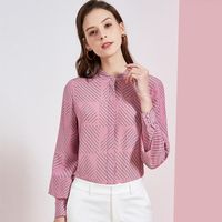 Wholesale Women s Blouses And Tops Silk Pink Plaid Floral Office Formal Casual Shirts Plus Large Size Spring Summer Sexy Haut Femme Men s