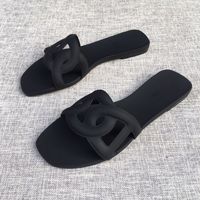 Wholesale Designer Luxury Oran Sandal Women Chain Slides Summer rubber Big Head Slides Fashion Beach Sexy Shoes Flat Slippers Top Quality With Box