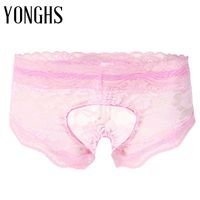 Wholesale Women s Panties Crotchless Sissy For Sex Erotic Lingerie Mens See Through Underwear Gay Male Thong Floral Pattern T Back Briefs