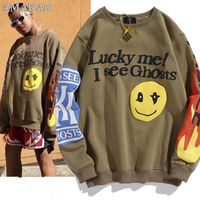 Wholesale Lucky Me i See Ghosts Sweatshirts d Foaming Print Fashion Pullover Hoodie Heavyweight Trendy Hip Hop for Men Women