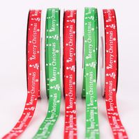 Wholesale Hair Accessories y Roll mm Merry Christmas Ribbon Printed Grosgrain For Gift Wrapping Wedding Decoration DIY Bows