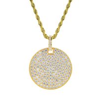 Wholesale Chokers Hiphop Circle Cubic Zirconia Necklaces Pendants Luxurious Twist Chains For Women Men Party Jewelry Trend