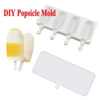Wholesale DIY Popsicle Mould Food Grade White Silicone Ice Cream Tools Baking Moulds Children Adults Cooking Kitchen Tool CPA3421