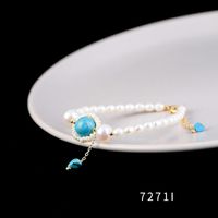 Wholesale Freshwater Pearl Green Beads Beaded Bracelets Elegant Noble Bracelet In Vintage Style Women Jewellery Beaded Strands