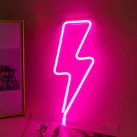Wholesale Party Decoration Flash Shaped Neon Signs Decorative Atmosphere LED Night Lights USB Battery Powered Acrylic Wall Decor For Room JS22