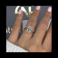 Wholesale Luxury ct VVS1 Moissanite Solid K Rose Gold Engagement Emerald Cut Lab Grown Diamond Wedding Ring For Women