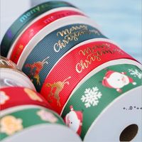 Wholesale Merry Christmas Ribbon for Gift Box Package Wrapping Hair Bow Clip Accessory Making Crafting Xmas Ribbon EWB12271