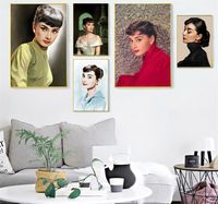 Wholesale Paintings Audrey Hepburn Retro Movie Vintage Poster Decorative Wall Art Print Oil Canvas Painting Pictuer Living Room Decoration