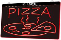Wholesale LS0093 Open Hot Pizza Cafe Restaurant Light Sign D Engraving