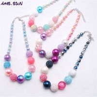 Wholesale Various Color Baby Kid Chunky Necklace Fashion Bubblegume Bead Chunky Necklace Jewelry For Children Gilrs Y2