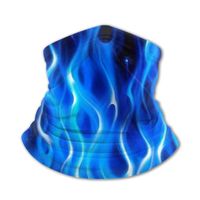 Wholesale Scarves Kids Blue Flame Neck Gaiter Bandanas Rave Face Coverings For Children Summer Cover Headband Scarf