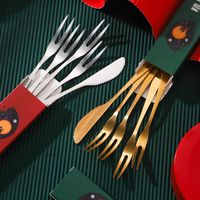 Wholesale Dinnerware Sets Mini Children Tableware Picnic Cutlery Set Fruit Dessert Knife Fork Stainless Steel Kitchen Utensils