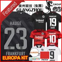 Wholesale Eintracht Frankfurt Soccer Jersey Europa Home Black LAMMERS KOSTIC Away Red Third White Men Kids Kit Set Football Shirt Uniforms BORRE HAUGE SOW ACHE