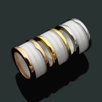 Wholesale Luxury Bulgaria Men Silver Gold Rose gold Metal Ceramic Spring Band Rings Never Fade Couples K Woman Ring Gift Lovers Original Jewelry