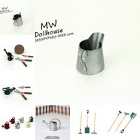 Wholesale Tin Watering Can for Scale Dollhouse Miniatures Garden Scenery Scene Model Kids Furniture Toys DIY Accessories Garden Tools Y2