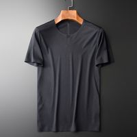 Wholesale tee shirt shirt Summer Grey Mens High Quality Short Sleeve Casual Male Fashion Solid Color Slim Fit Man T shirts XL