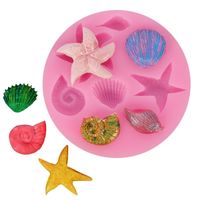 Wholesale Starfish Cake Mould Ocean Biological Conch Sea Shells Chocolate Silicone Mold DIY Kitchen Liquid Tools Q2